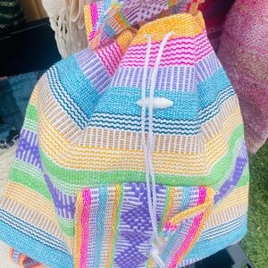 Colorful Woven Drawstring Bag
